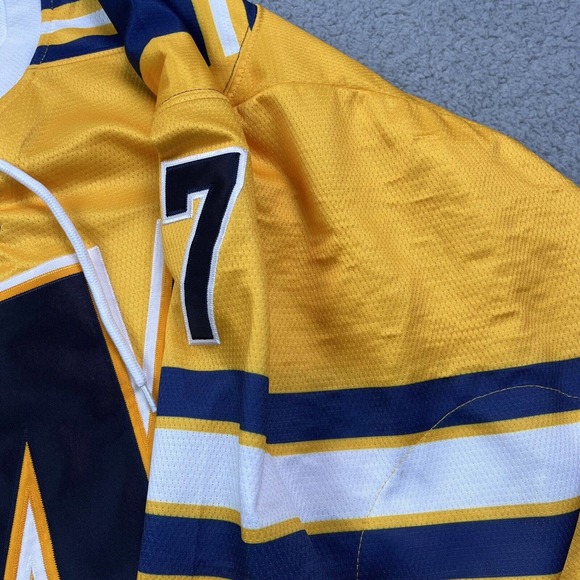 Wayzata Trojans Hockey Jersey Minnesota Highschool Hockey‎ Yellow MN #7 Size S - Picture 3 of 8